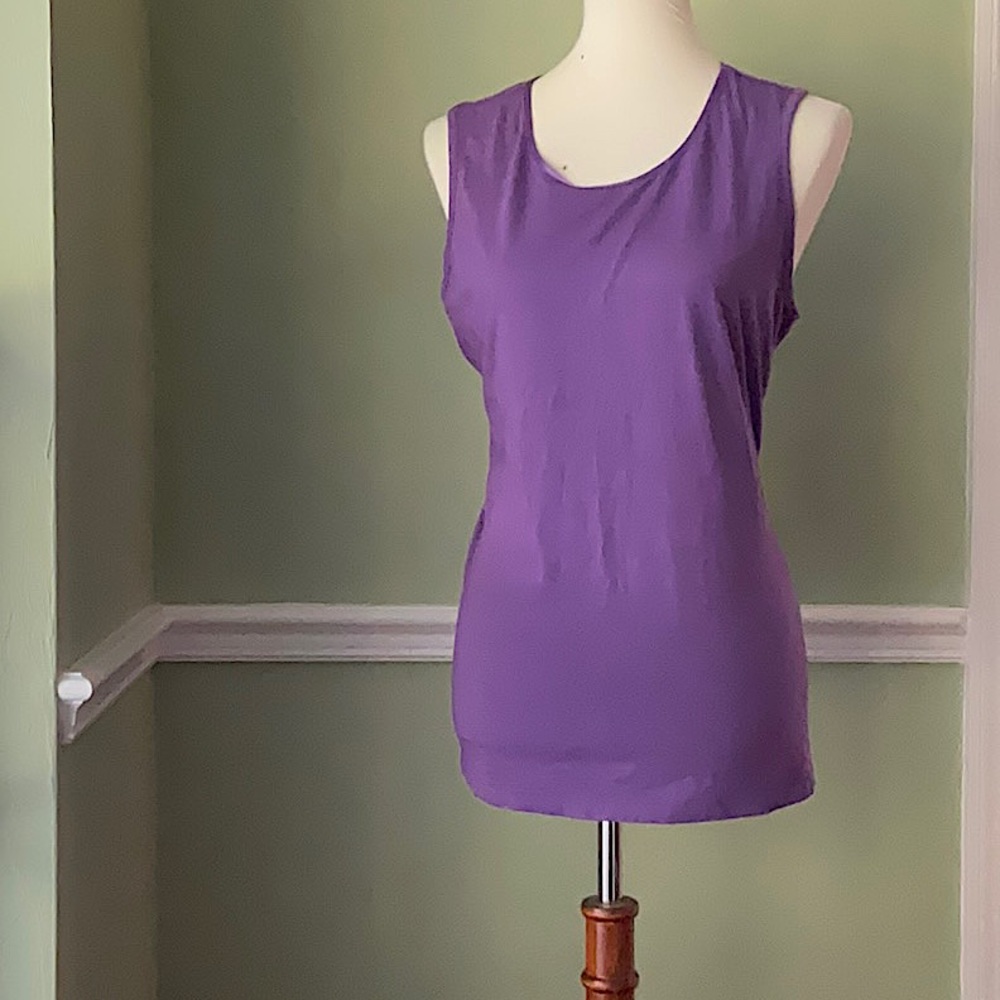 ColdWater Creek Sheer XL(18) Tunic Top W/XL Purple Tank Top - Picture 5 of 11